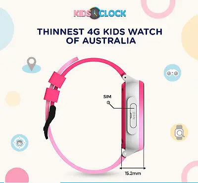 $168.95 • Buy KIDSOCLOCK  4G KIDS SMART WATCH GPS TRACKING VIDEO VOICE CALL Blue Black Pink