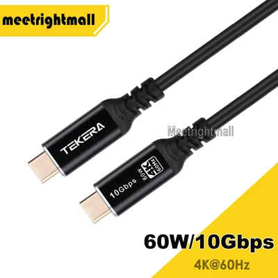 $6.60 • Buy 4K 60Hz USB-C To USB-C Cable Type C 60W Power Delivery USB C 3.1 Gen 2 10Gbps 