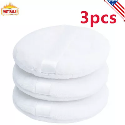 3 PACK Powder Puff Large Velour Body Makeup Puff With Satin Ribbon USA Seller • $7.39