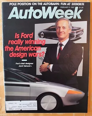 AutoWeek February 9 1987 Ford Designs Mercury Tracer Al Holbert 1957 Thunderbird • $8.95