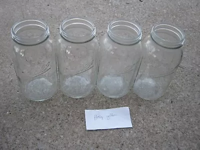 4 Pc Used Ball Wide Mouth Clear Glass Half Gallon Fruit Jars No Lids • $19.20