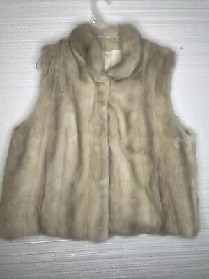 Vintage Real Mink Muskrats Fur Vest Jacket Blonde XL Freesize • $120