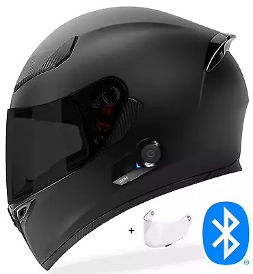 GDM GHOST SUPERSONIC Full Face Bluetooth Motorcycle Helmet Matte Black • $149.95
