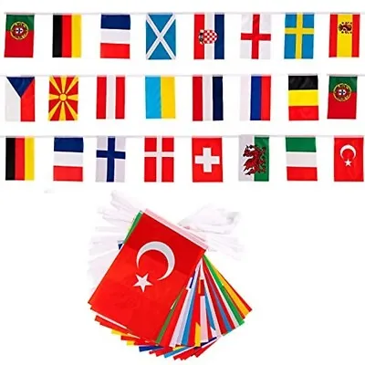 26FT EUROVISION Fabric Flags Party Bunting Eurovision 2023 Party Bar Club Garden • £5.99