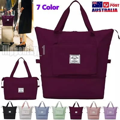$27.46 • Buy Women Large Capacity Collapsible Travel Bag Expandable Waterproof Duffel Bag New