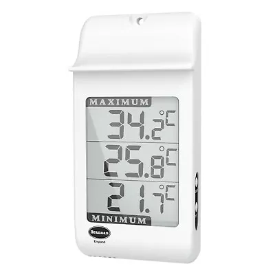 Digital Max Min Greenhouse Thermometer Garden Indoor Outdoor Brannan - 12/426/3 • £11.95