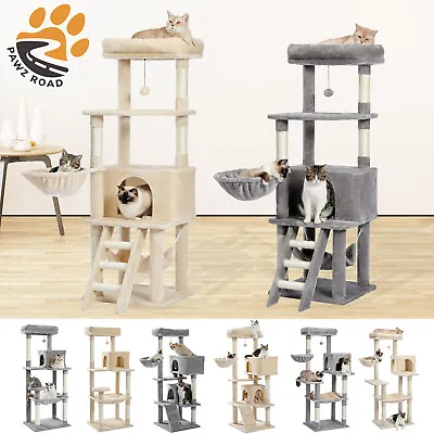 PAWZ Road Cat Tree Tower Scratching Post Scratcher Condo House Furniture Bed Toy • $69.99