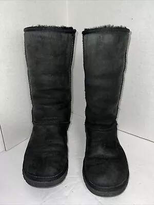 UGG Australia Women’s BLACK 5815 Classic Tall Sheepskin Winter Boots Size 7 • $34.99