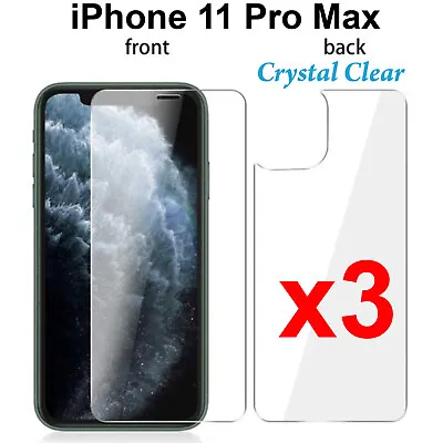 $7.50 • Buy X3 Soft PET Film Screen Protector Guard For Apple Iphone 11 PRO MAX Front Back