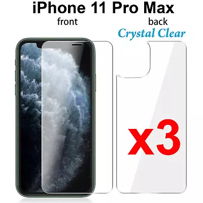 X3 Soft PET Film Screen Protector Guard For Apple Iphone 11 PRO MAX Front Back • $7.50