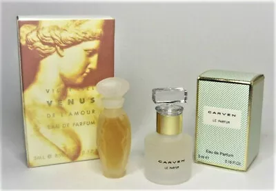 2 Pc Lot CARVEN LE PARFUM Mini 0.16 Oz Vicky Tiel VENUS DE L'AMOUR Mini 0.17 NIB • $21.79