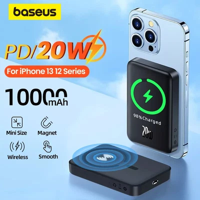 Baseus Magnetic Wireless Charging Power Bank Portable Charger For IPhone Samsung • $45.89