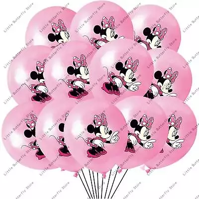 Disney 10/20/30pcs 12 Inch Pink Minnie Mouse Latex Balloon Party Supplies Party • $5