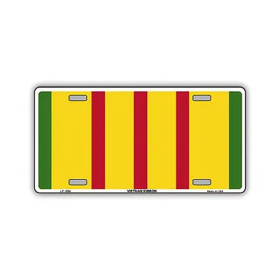 Novelty Metal License Plate Tag Cover - Vietnam Bar Ribbon Conflict Colors • $11.99