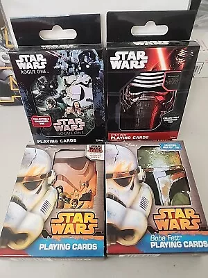 New Star Wars Rogue One REBELS BOBA FETT Decks Playing Cards Tin Metal Box 4 NEW • $40