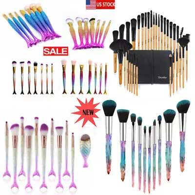 7-32Pcs Mermaid Makeup Brushes Foundation Eye Lip Powder Brush New Styles Hot  • $6.99