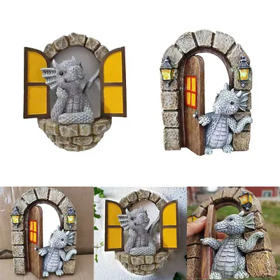 Garden Mini Dragon Statue Ornament Wall Home Courtyard Sculpture Art Resin Decor • £15.40