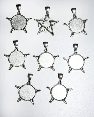 £3 • Buy Pentagram Cameo Setting Cabochon Base Bezel Pendant Tray Fits 20mm Gothic
