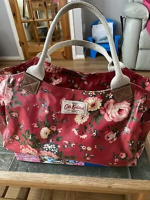 Cath Kidston Red Kingswood Rose Oilcloth Zip Day Bag • £20