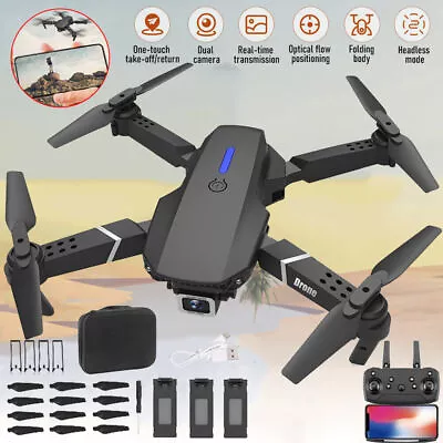 3 Batteries Drone X Pro 4K HD Selfie Camera WIFI FPV GPS Foldable RC Quadcopter • £29.99