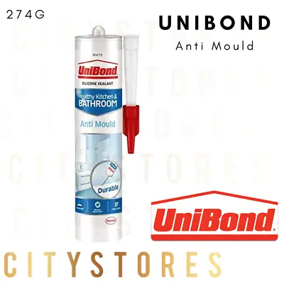 Unibond Anti Mould White Silicone Sealant Windows Sink Shower Bath Tub 7295 A1 • £13.48