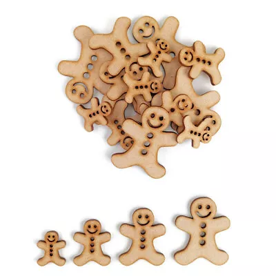 Gingerbread Man  MDF Craft Shapes Wooden Christmas Tree Decoration Embellishment • £3.72