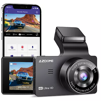 AZDOME WIFI Dash Cam 4K 2880Px2160P Car Dashboard Camera G-sensor Night Vision • $79.99