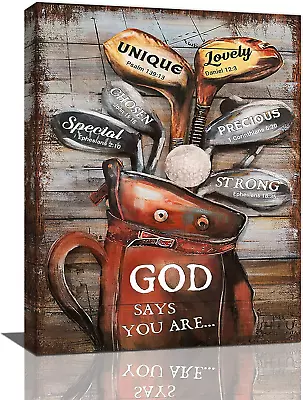 Vintage Golf Wall Art Golf Pictures Wall Decor Sports Inspirational Canvas Print • $35.10