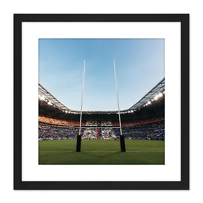 £16.98 • Buy Serer Rugby Goal Posts World Cup Stadium Sport Photo Square Framed Wall Art 9X9 