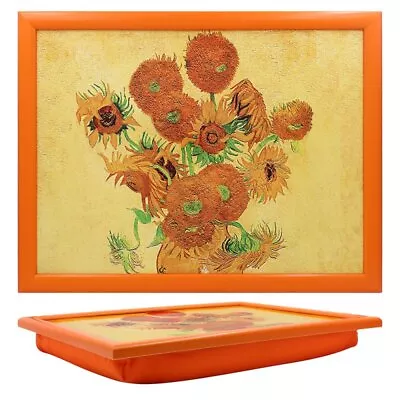 Laptop Tray Sunflowers Van Gogh Serving Lap Bedtray Cushioned Padded Wood Top • £15.95