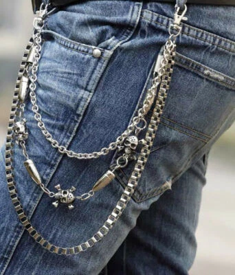 £7.59 • Buy 2 Style Mens Skull Strong Leash Heavy Wallet Chains Biker Trucker Jean Key Chain