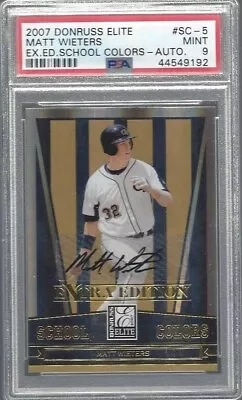 Matt Wieters 2007 Donruss Elite Extra School Coors Prospect Auto /50 Psa 9 Pop 3 • $44.99