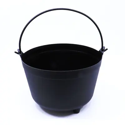 Witch's 12  Black Kettle/Cauldron W/ Wire Handle Halloween Party Trick Or Treat • $41.99