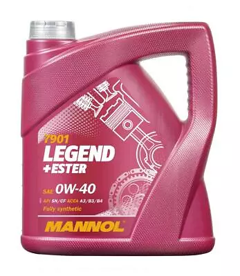 4L Mannol 0W40 Engine Oil Fully Synthetic ACEA A3/B4 WSS-M2C937-A VW502/505 • £34.67