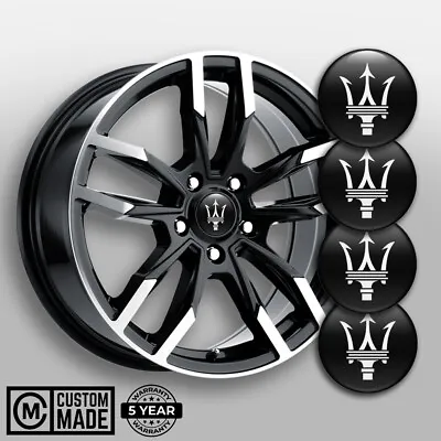 Set Of 4 Maserati Decals For Center Wheel Caps Hood Fender Laptop Ice Chest Etc. • $16.49