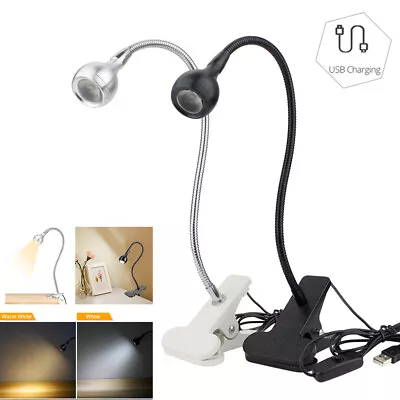 £9.47 • Buy USB Clip-on LED Desk Lamp Flexible Clamp Reading Light For Table Bedside Bright
