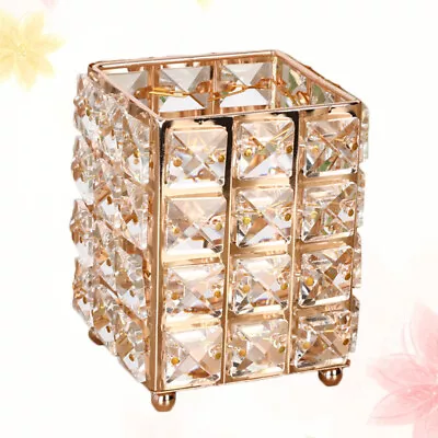 Crystal Pen Holder Makeup Brush Pot Organizer (Golden) • $21.84