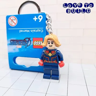 ⭐ LEGO Super Heroes Captain Marvel Minifigure Key Ring Key Chain 854064 New • £7.99