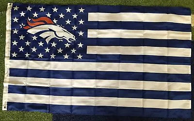 Denver Broncos Americana Logo Flag 3x5FT - With Grommets Mile HiGH Stadium • $18.99