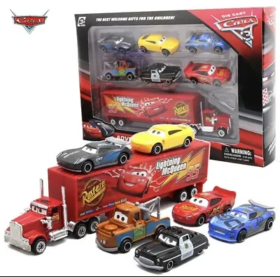 £24.99 • Buy 7pcs Cars 2 Lightning McQueen Racer Car&Mack Truck Kids Toy Collection Set Gifts