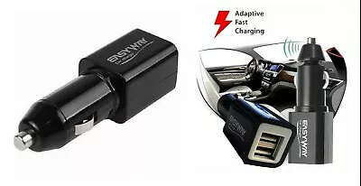 EASYWAY 5V3.1A Dual USB Car Charger With Smart Sense IC For Samsung IOS IPhone   • £3.49