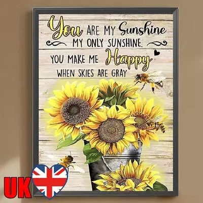 5D DIY Full Round Drill Diamond Painting You Are My Sunshine Home Decor 30x40cm • £7.19