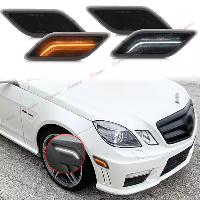 Smoke LED Amber Side Marker Light For 2010-2013 Mercedes W212 E-Class E350 E550 • $36.29