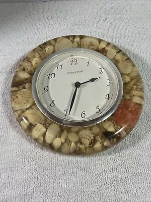 Vintage Lucite Seashell Clock Sterling Noble Acrylic 9  WORKS  • $20