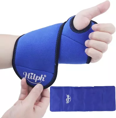 Wrist Ice Pack Wrap Injuries Pain Relief Reusable Brace Gel Hot/Cold Compress • £14.99