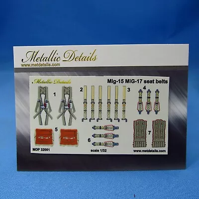 MiG-15/MiG-17 Seat Belts 3D Decals Scale 1:32 For Plastic Model Kit MDP32001 • $13.11