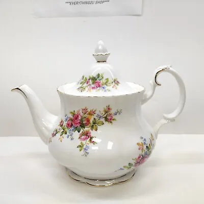 Royal Albert Moss Rose Bone China Large Teapot Made In England. • $119