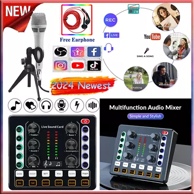 Podcast Microphone Bundle PRO Superior Sound Card Kit Voice Changer For Youtube • $35.99