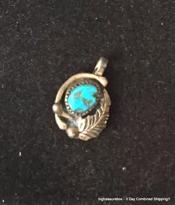 Vintage Necklace Pendant NAVAJO Turquoise STERLING SILVER Jewelry Lot Y • $8.50