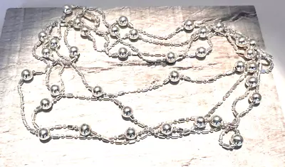 925 Sterling Silver Chain Necklace 52  Long Bead Style Chain With 5mm Bead Milor • $48